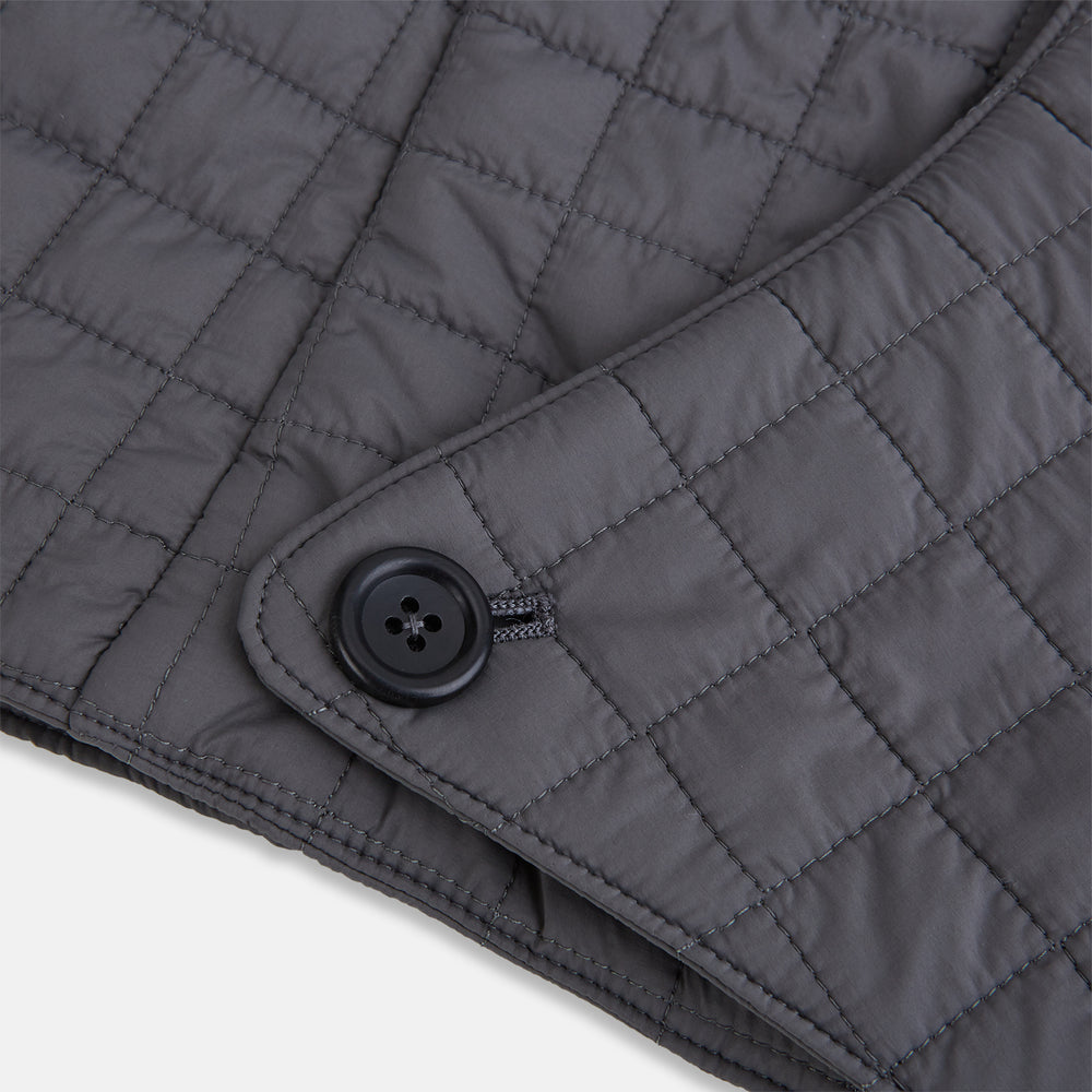 Shadow Grey Quilted Hood with Neck Warmer