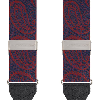 Red Jacquard Silk Paisley Braces Image 1