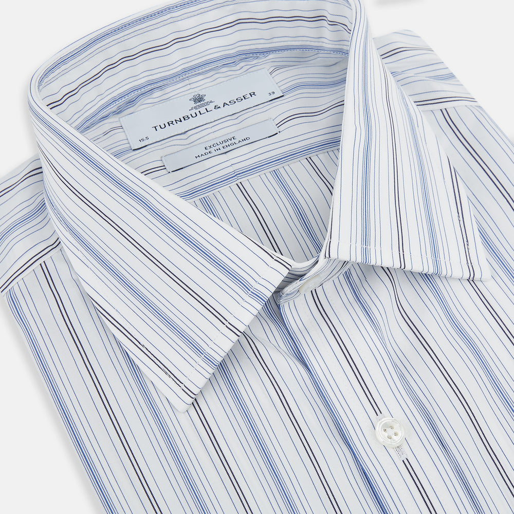 Navy and Blue Multi Stripe Mayfair Shirt