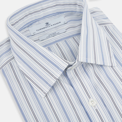 Navy and Blue Multi Stripe Mayfair Shirt Image 1