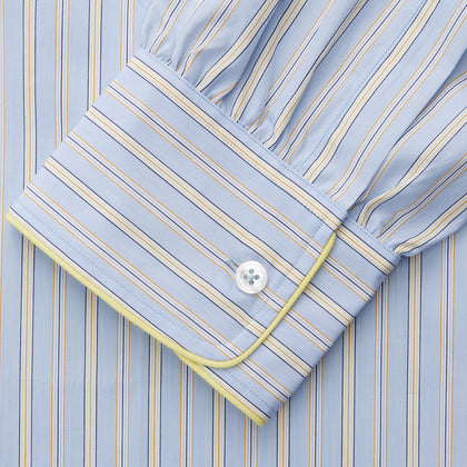 Blue and Yellow Stripe Poplin Cotton Nightshirt Image 2