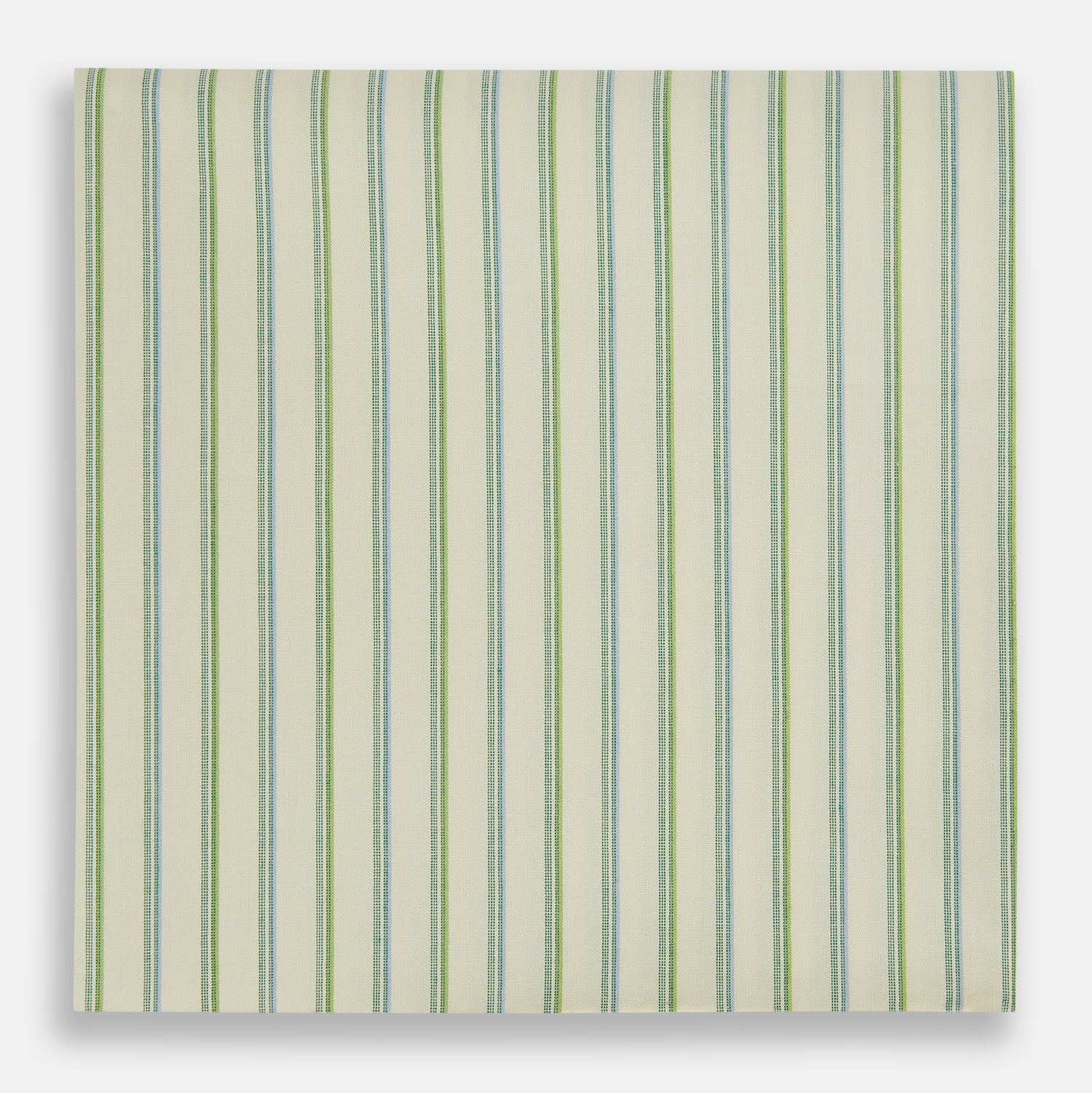 View 1 of product Hand Rolled Green Double Stripe Handkerchief