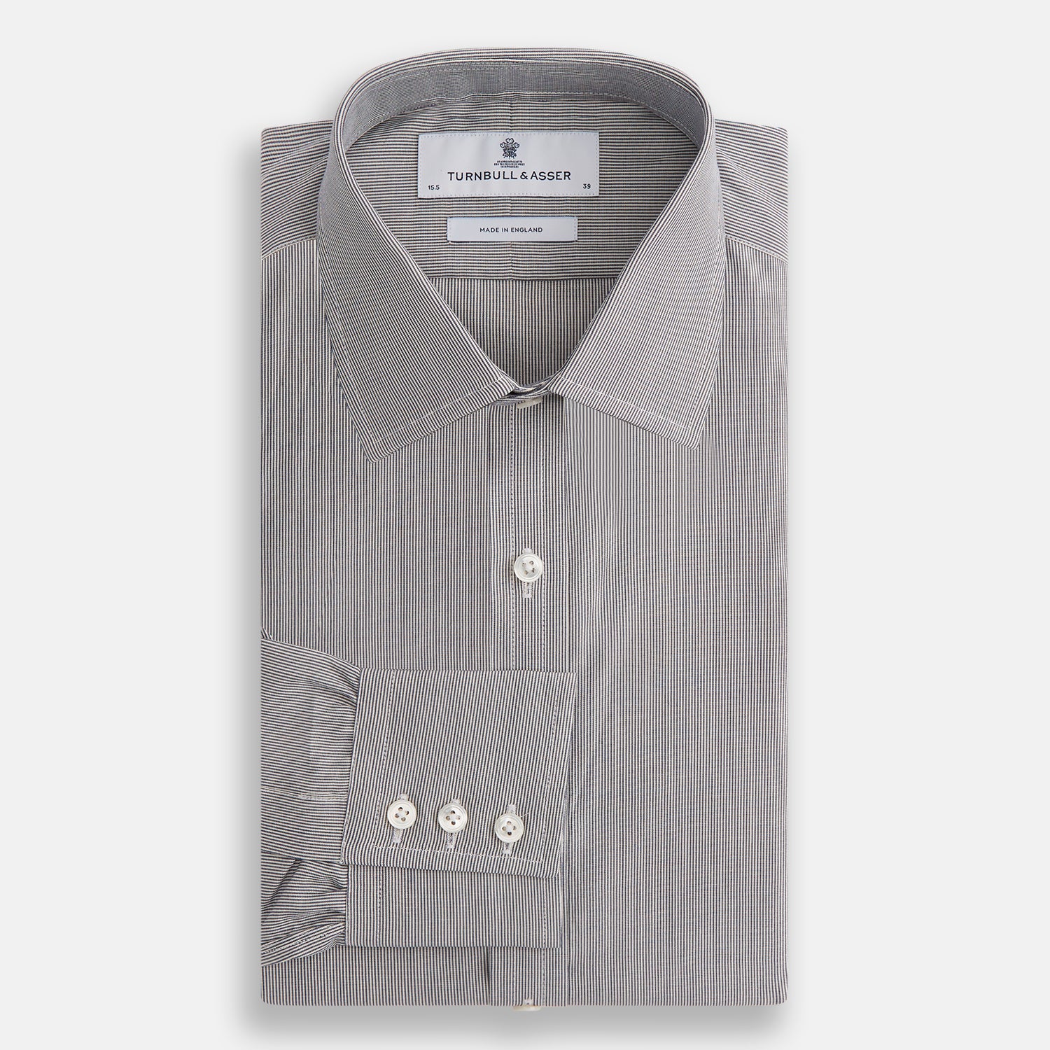 View 5 of product Navy Fine Stripe Mayfair Shirt
