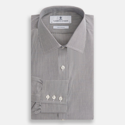 Navy Fine Stripe Mayfair Shirt Image 4