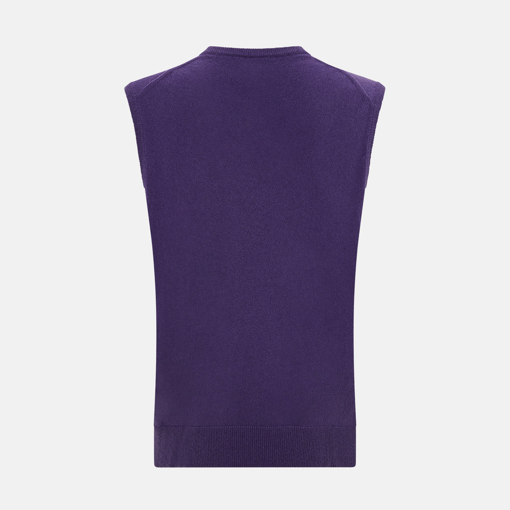 Purple Cashmere V-Neck Vest