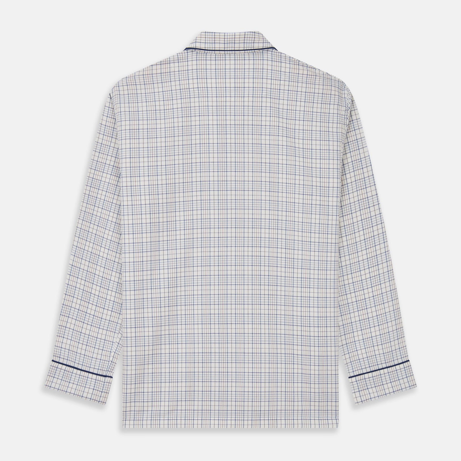 View 6 of product Blue Multi Check Cotton-Cashmere Modern Pyjama Set