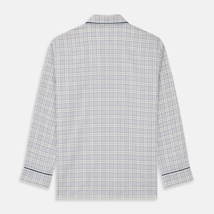 Blue Multi Check Cotton-Cashmere Modern Pyjama Set Image 5