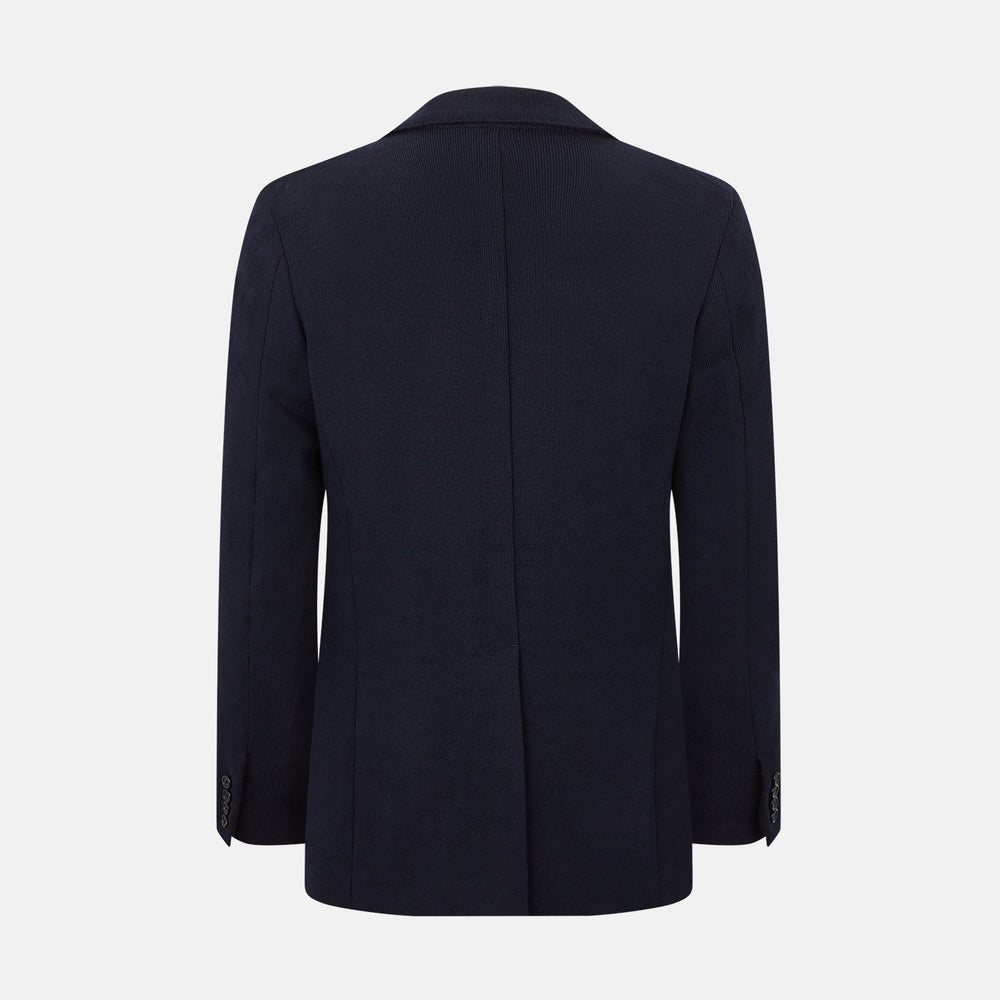 Navy Knitted Oxford Blazer