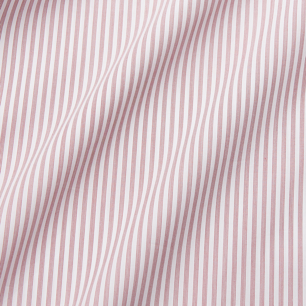 Burgundy Stripe West Indian Sea Island Cotton Regular Fit Mayfair Shirt