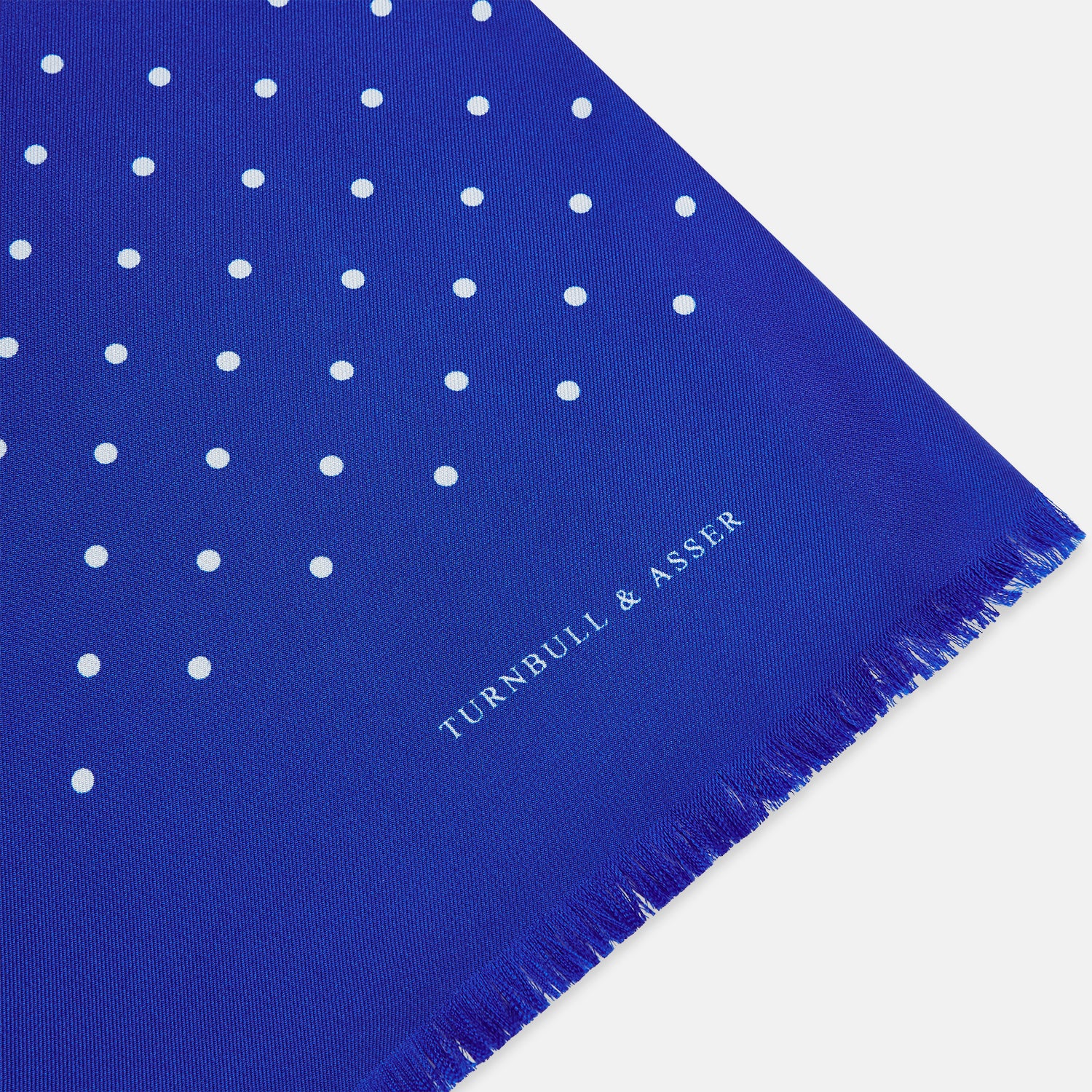 View 2 of product Royal Blue and White Spotted Silk Scarf