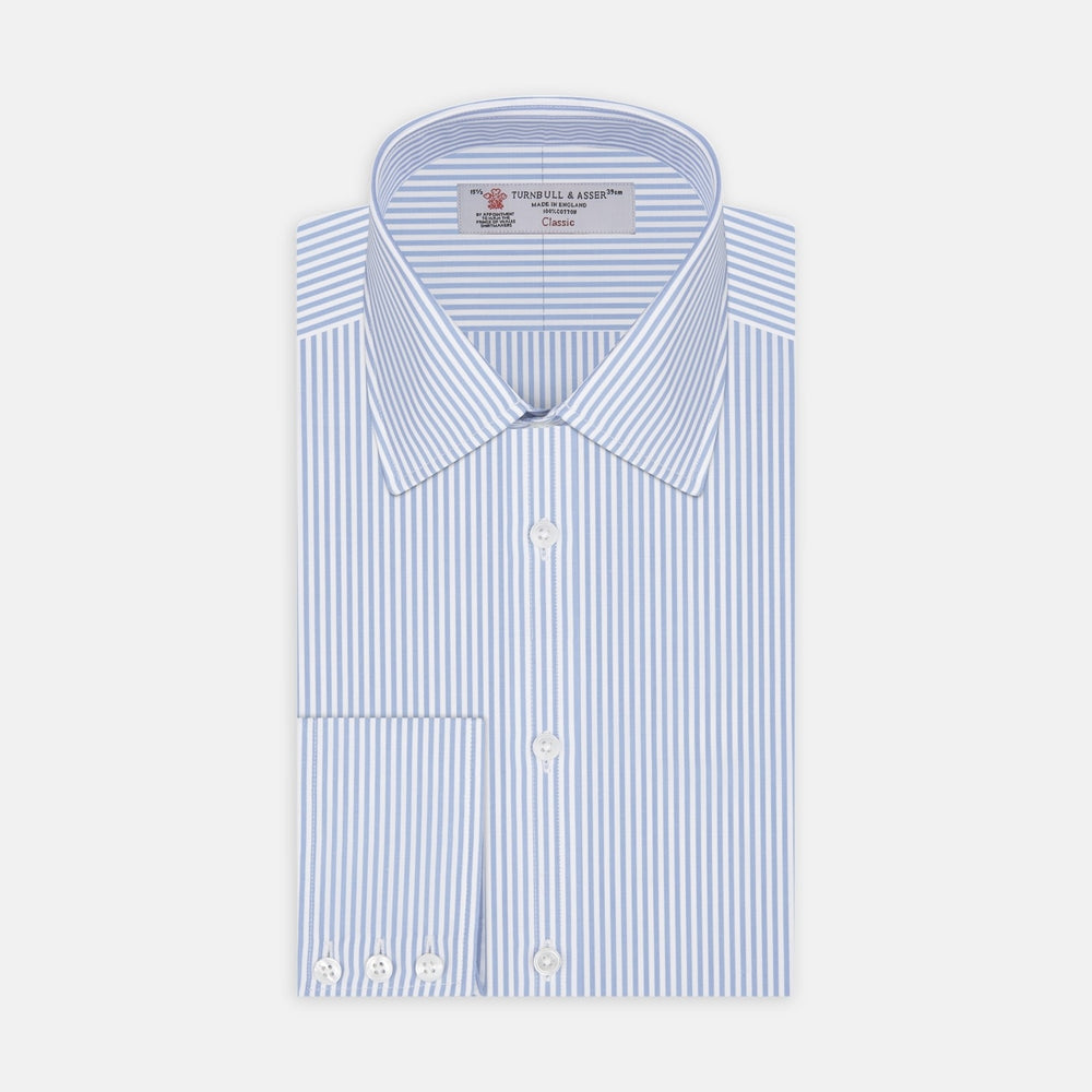 Light Blue Bengal Stripe Cotton Fabric