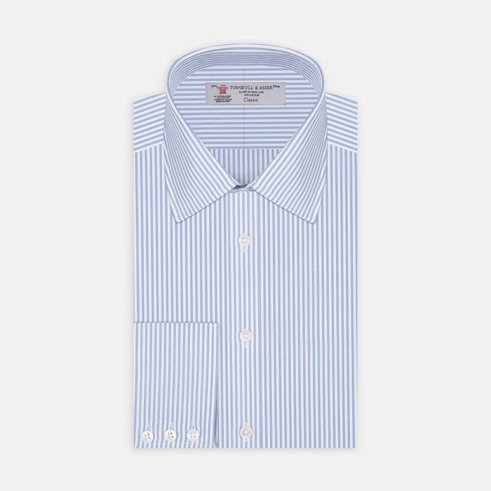 Light Blue Bengal Stripe Cotton Fabric Image 1