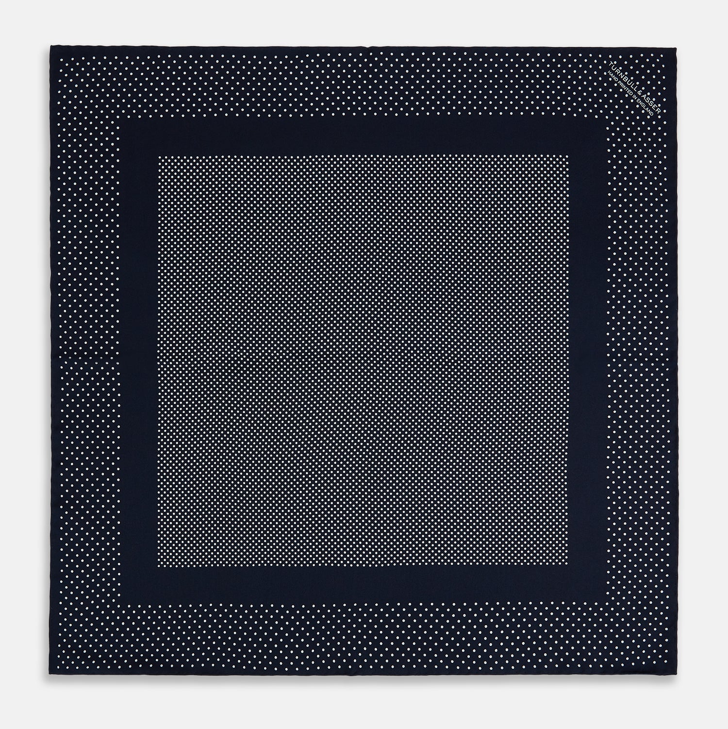 Navy and White Dot Silk Pocket Square