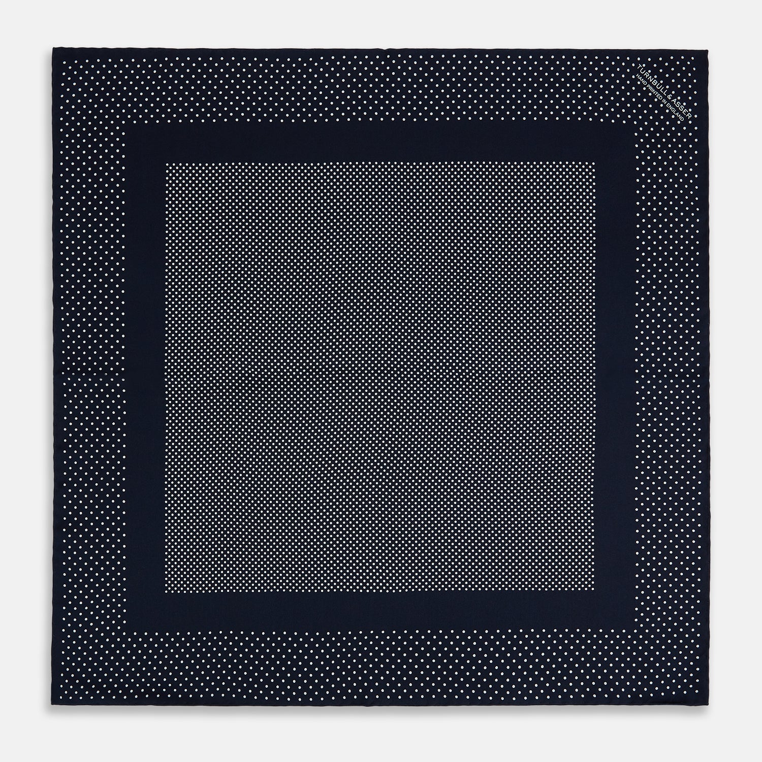 View 4 of product Navy and White Dot Silk Pocket Square