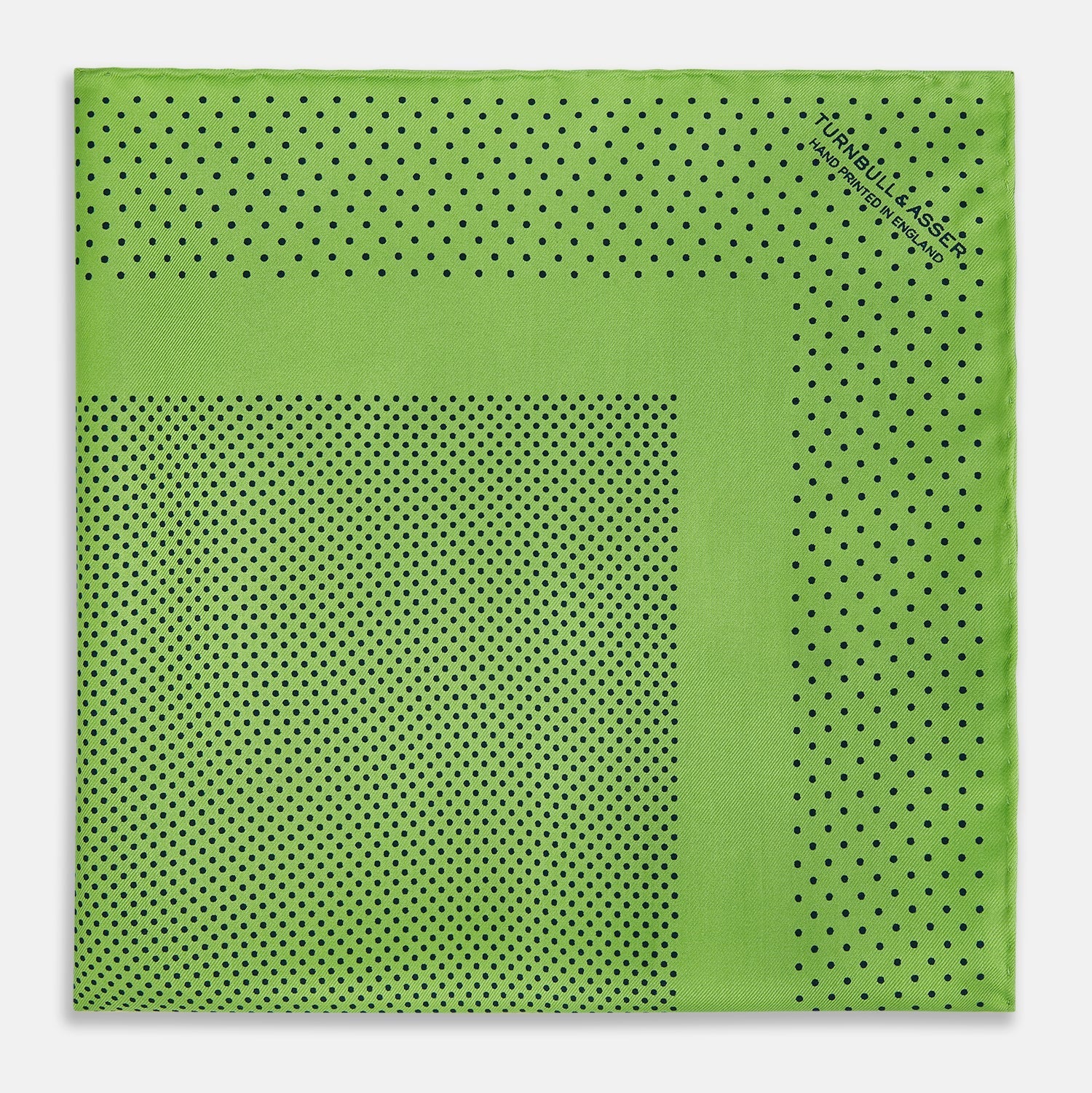 View 3 of product Kelly Green Dot Silk Pocket Square