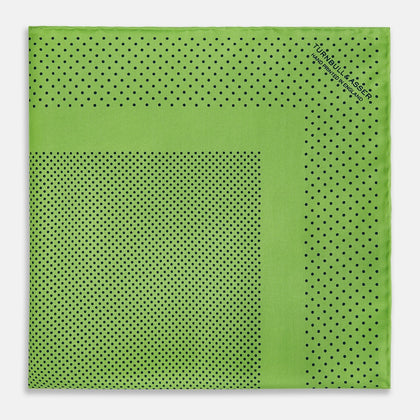 Kelly Green Dot Silk Pocket Square Image 2