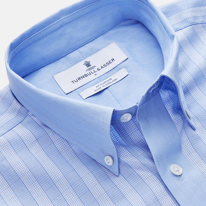 Blue Multi Check Cotton RE-PURPOSE Weekend Fit Suffolk Shirt Image 2