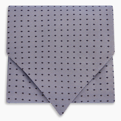 Navy and Light Blue Micro Dot Silk Cravat Image 4