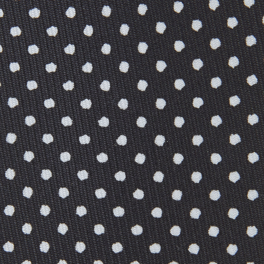 Black and White Spot Printed Silk Tie
