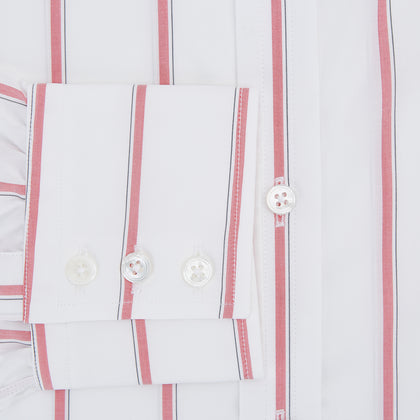 Coral Track Stripe Mayfair Shirt Image 3