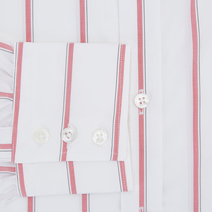 Coral Track Stripe Mayfair Shirt Image 3