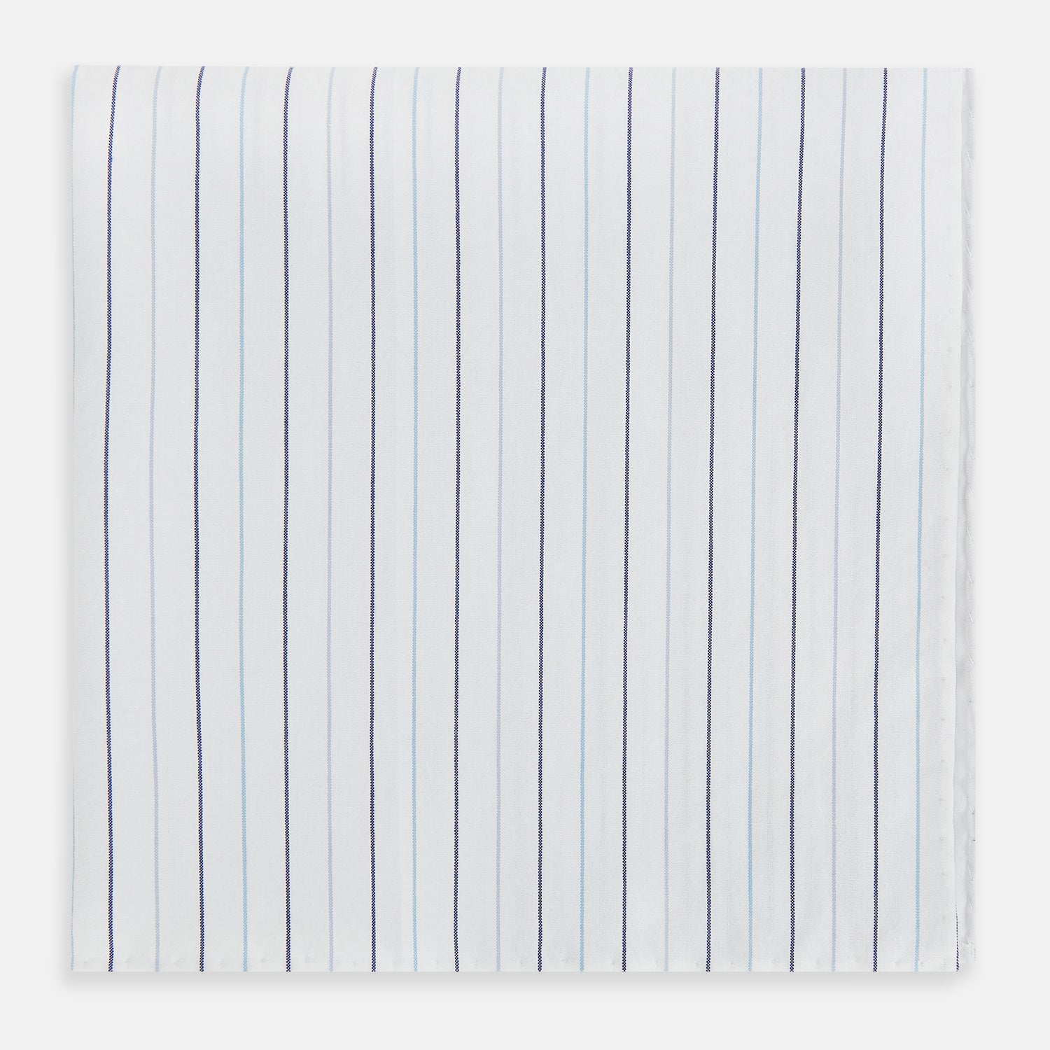 View 1 of product Navy and Blue Wide Pinstripe Hand-Rolled Handkerchief