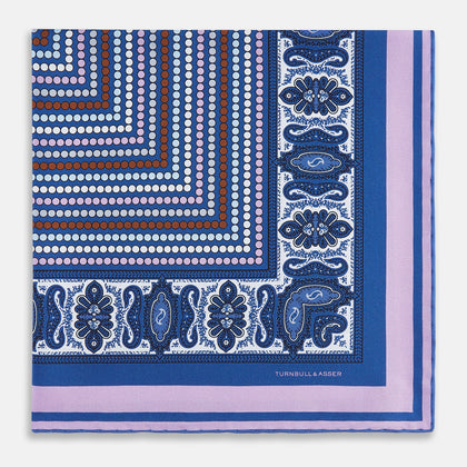 Azzurro Dots and Paisley Silk Pocket Square Image 7