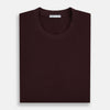 View 5 of product The Turnbull & Asser Burgundy Short-Sleeve T-shirt features a crew neckline and quality fabric, shown on a white background—ideal for versatile everyday wear.
