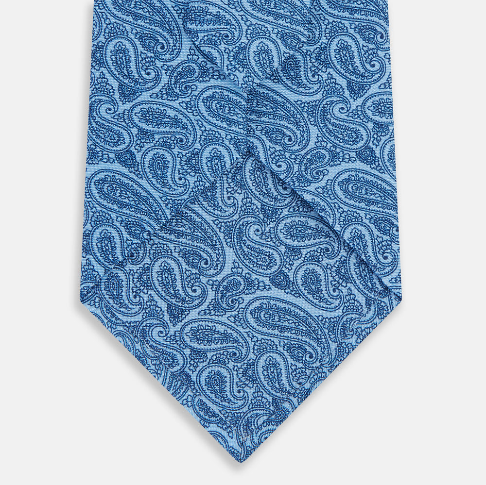 Blue Paisley Silk Tie