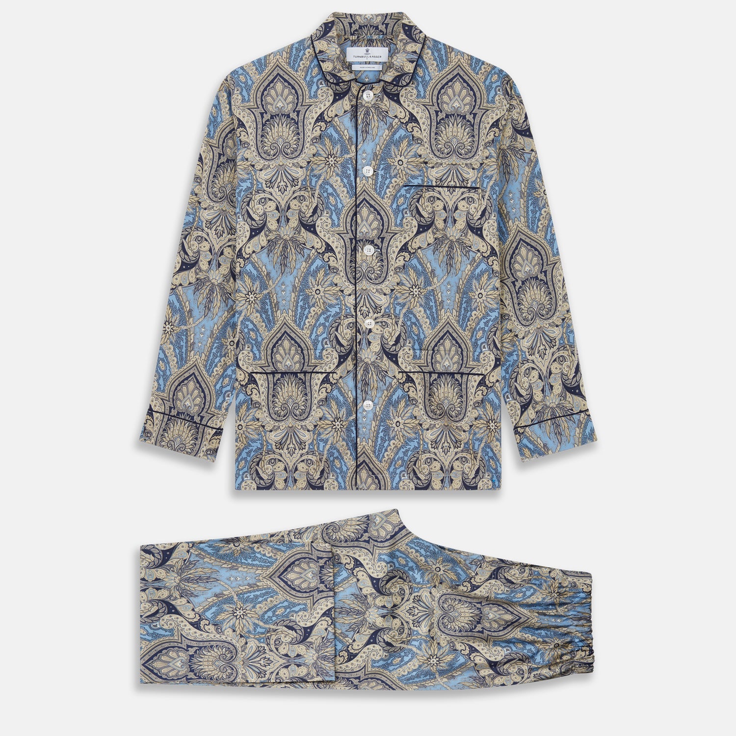 View 1 of product Pale Blue Baroque Silk-blend Hyde Pyjama Set