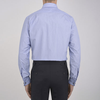 Blue Hairline Stripe Shirt with T&A Collar and 3-Button Cuffs Image 2