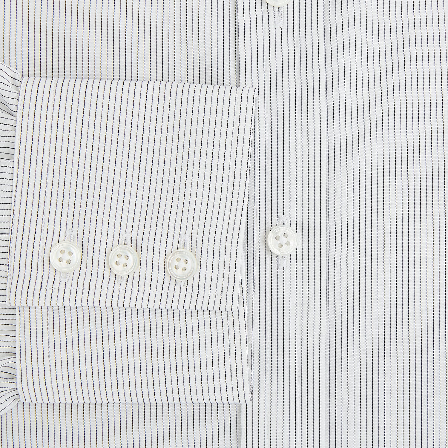 View 4 of product Midnight Blue and Grey Fine Stripe Mayfair Shirt