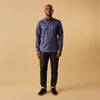 View 6 of product Blue Piece Dyed Weekend Fit Suffolk Shirt