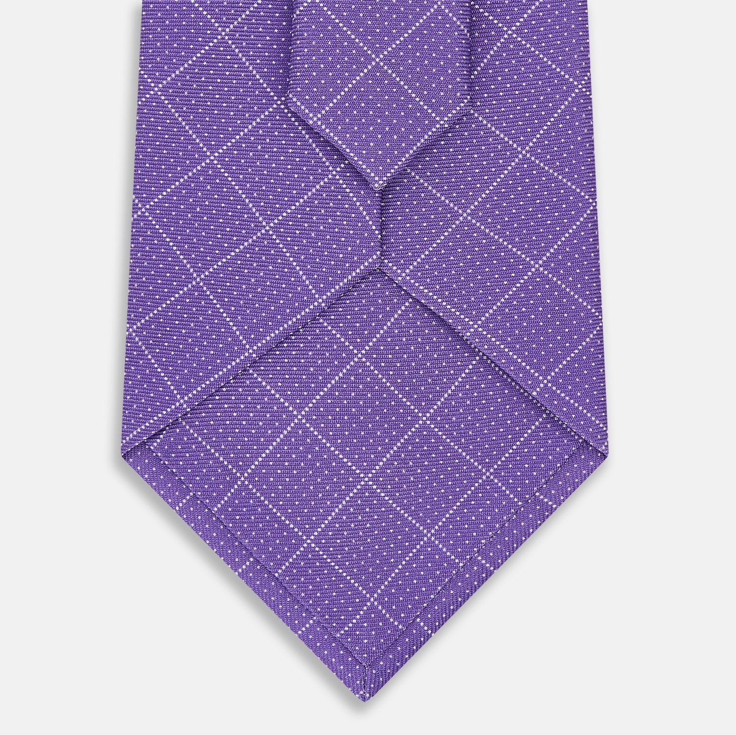 View 3 of product Purple Dotted Check Pattern Printed Silk Tie