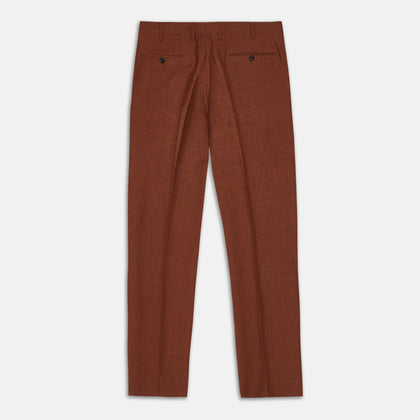 Rust Linen-Wool-Silk Gerry Trousers Image 2