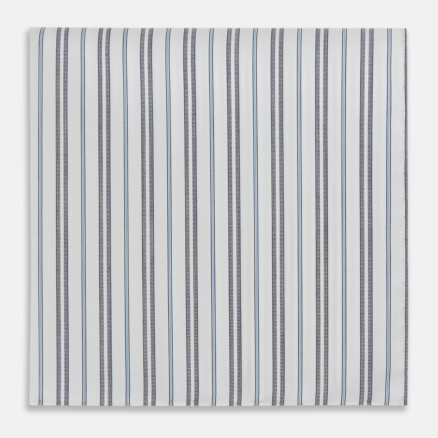 View 1 of product Navy and Light Blue Track Stripe Hand-Rolled Handkerchief