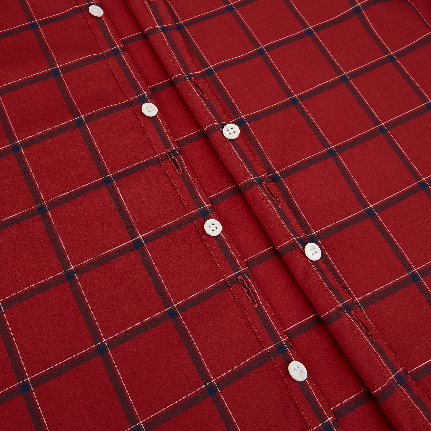 View 7 of product Dark Red Grid Check Windsor Shirt