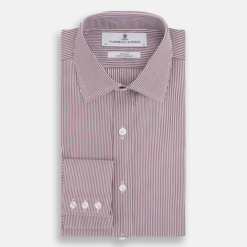 Burgundy Shadow Stripe Mayfair Shirt