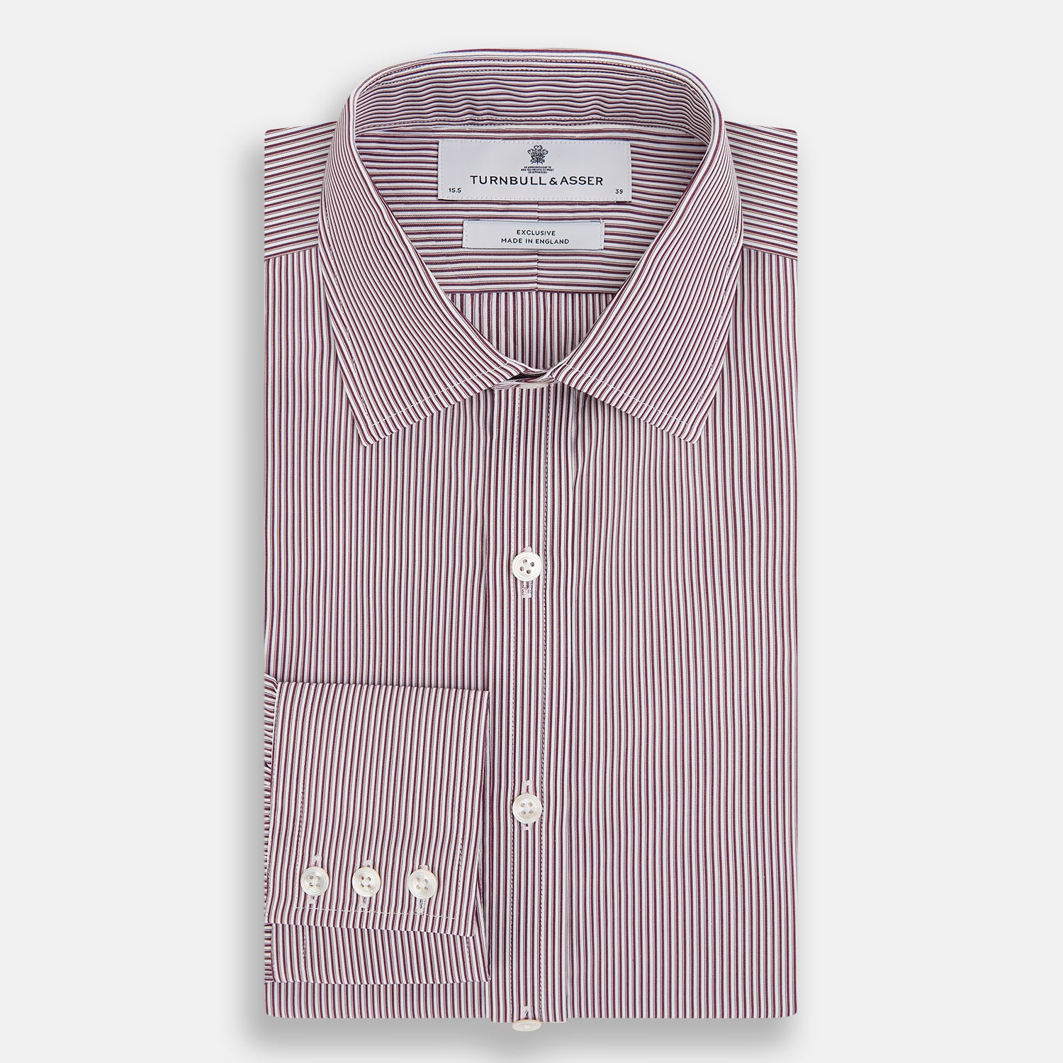 View 5 of product Burgundy Shadow Stripe Mayfair Shirt