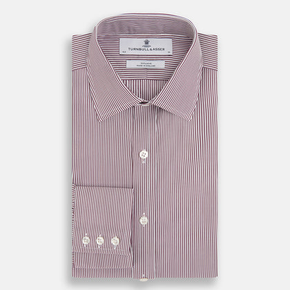 Burgundy Shadow Stripe Mayfair Shirt Image 4