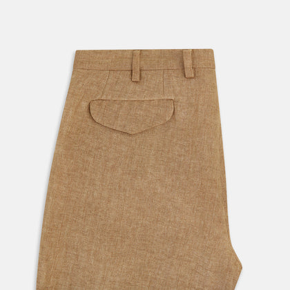 Camel Striped Linen Edmund trousers Image 4