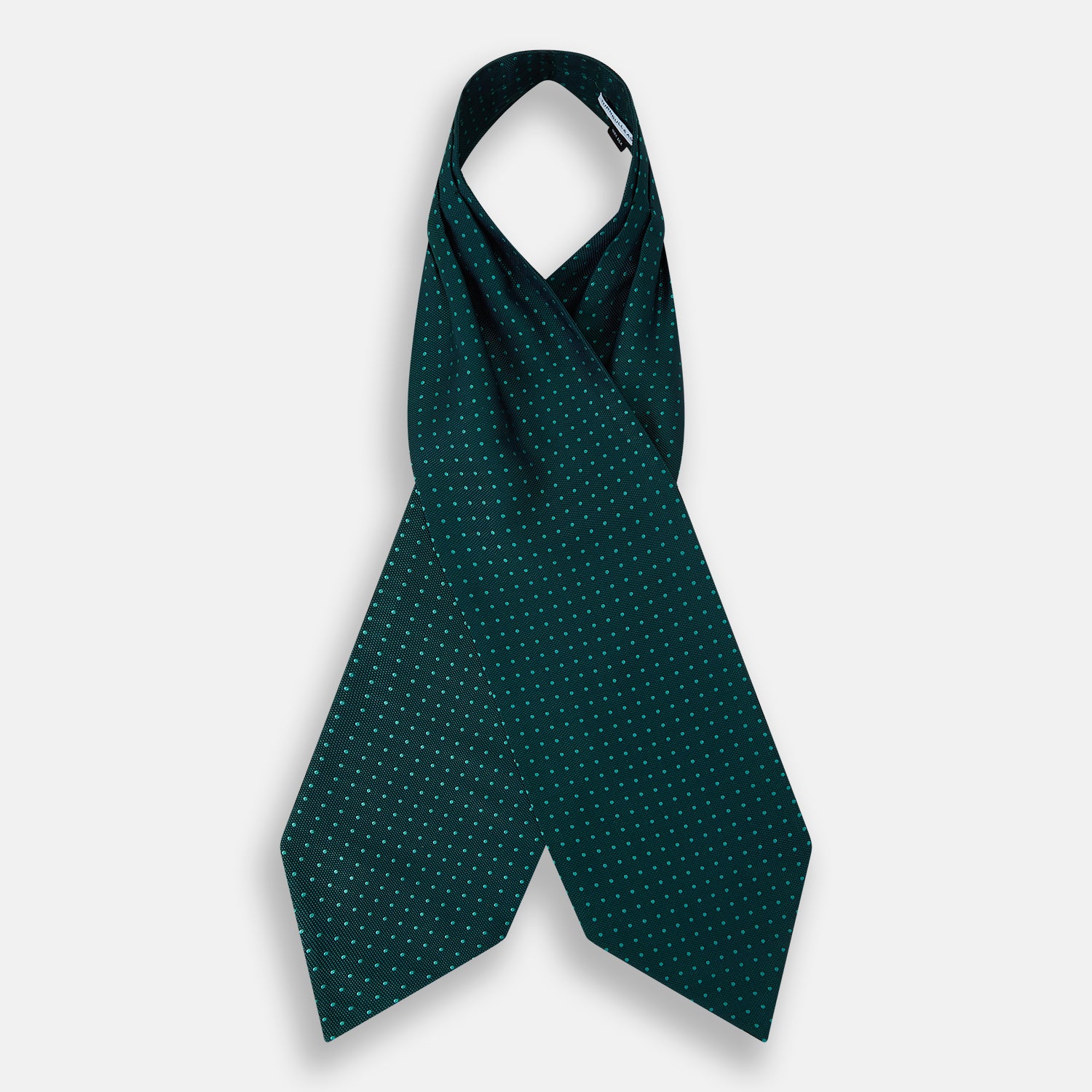 View 2 of product Turquoise and Forest Green Micro Dot Silk Cravat