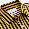 View 4 of product Yellow and Burgundy Candy Stripe Silk Weekend Fit Harold Shirt