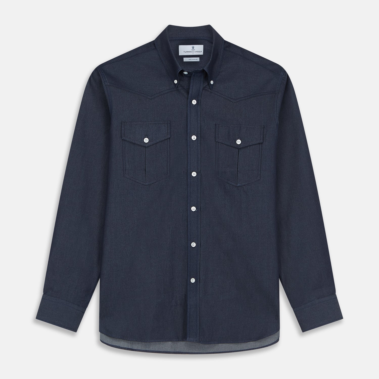 View 1 of product Navy Weekend Fit Larkin Shirt With Dorset Collar And 3-Button Cuffs