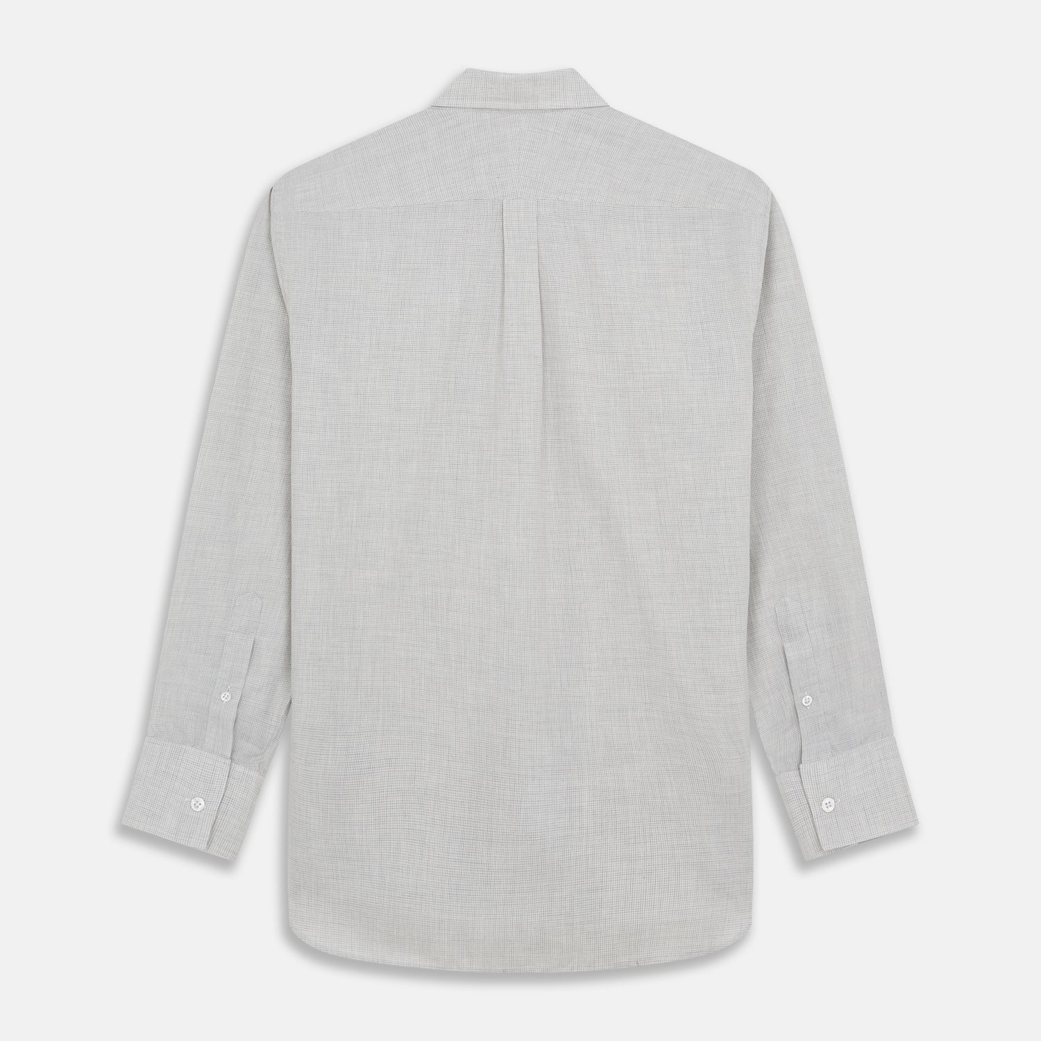 Grey Fine Check Cotton Blend Weekend Fit Suffolk Shirt