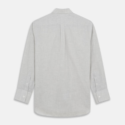 Grey Fine Check Cotton Blend Weekend Fit Suffolk Shirt Image 4