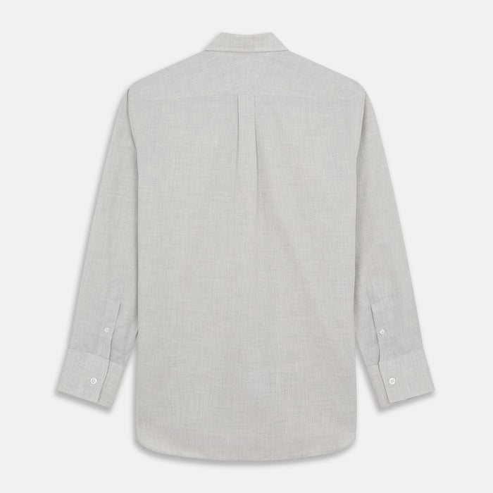 Grey Fine Check Cotton Blend Weekend Fit Suffolk Shirt Image 4