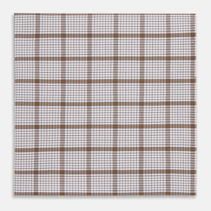Hand Rolled Brown Overlay Check Handkerchief Image 7