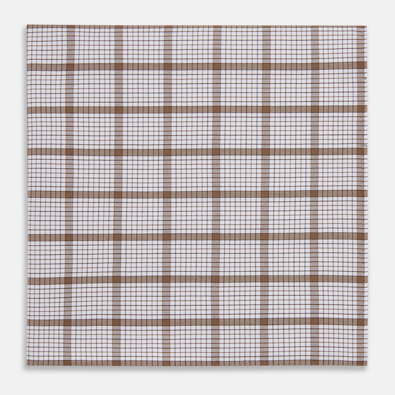 View 1 of product Hand Rolled Brown Overlay Check Handkerchief