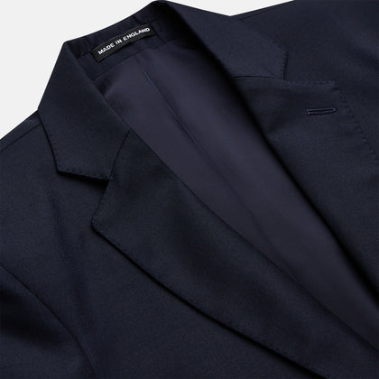 Navy Plain Wool Single Breasted Blazer Image 1